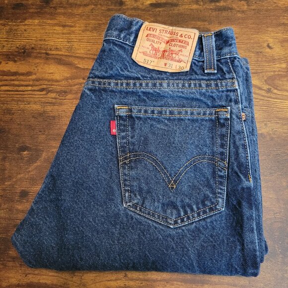 Vtg Levi's Jeans Size 31x30 Measures 30x30 Bootcut 517 Western Rodeo Y2K - Picture 3 of 10